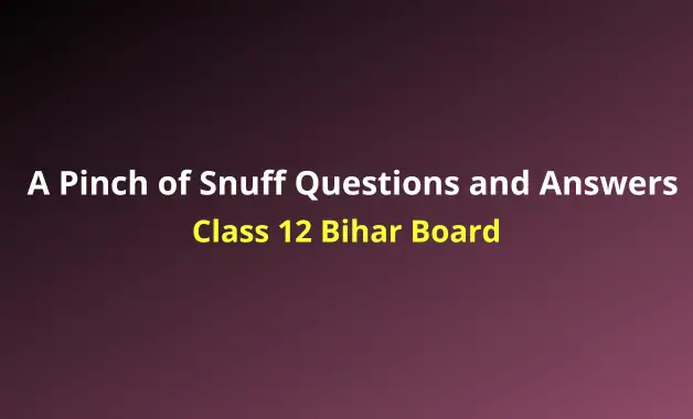 A Pinch of Snuff Questions and Answers