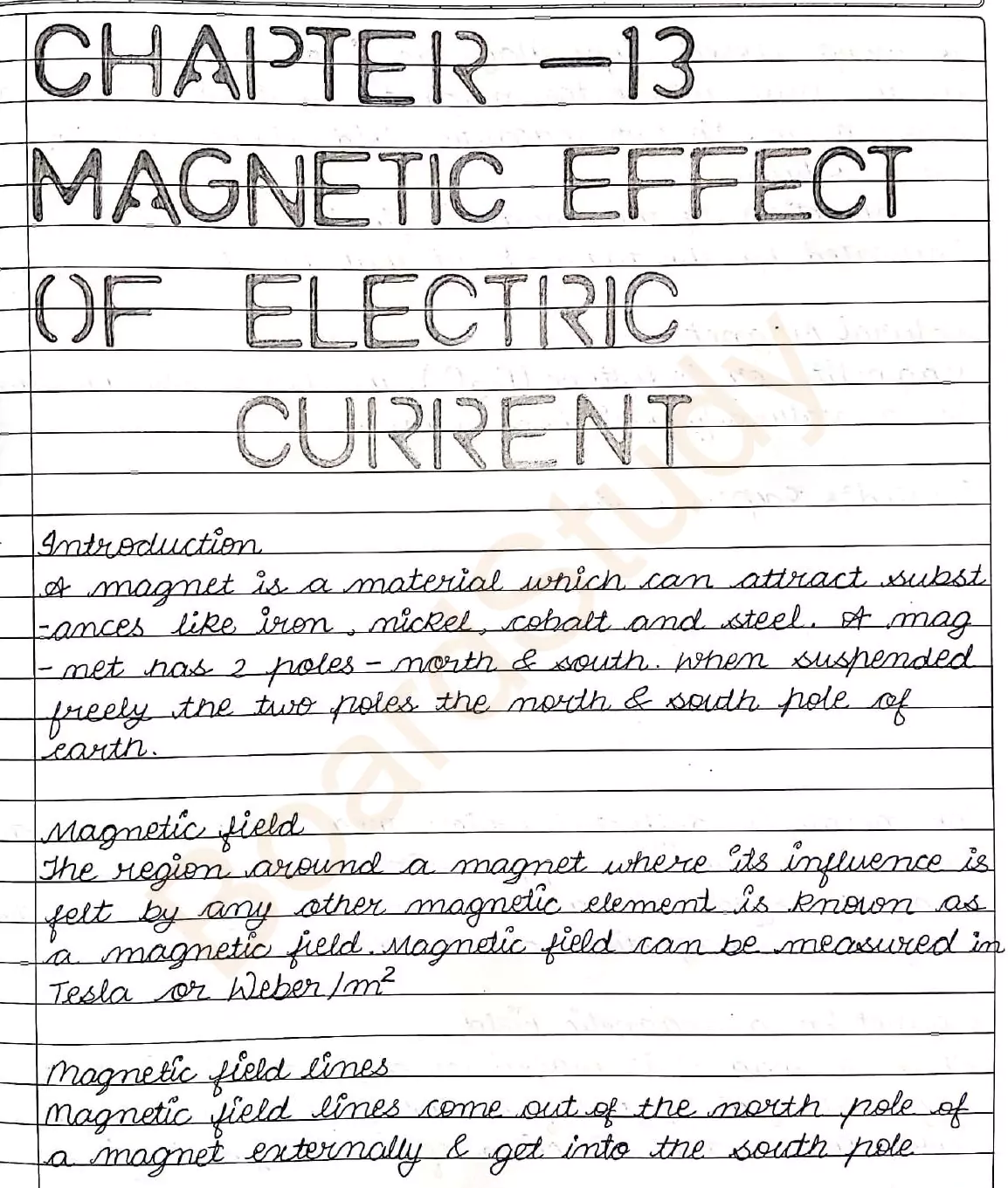 Magnetic effect of electric current notes 001