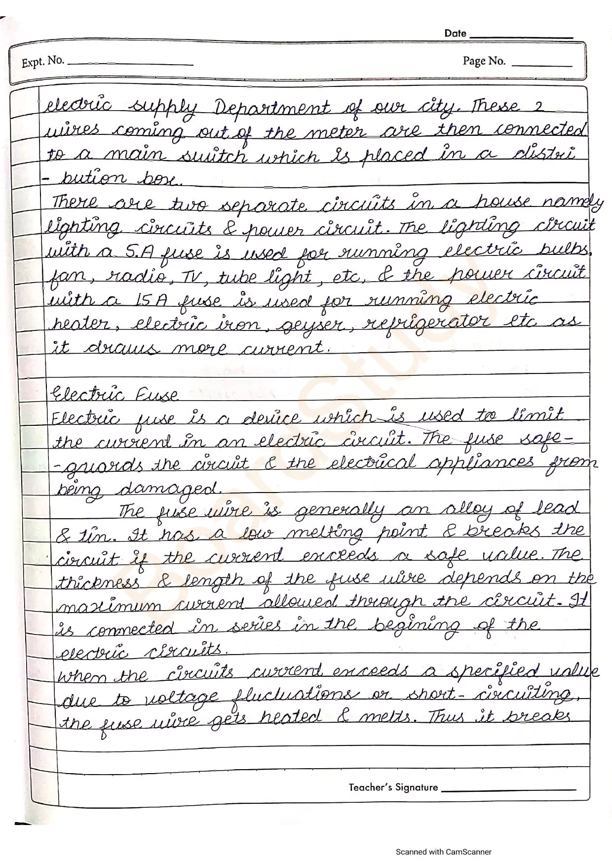 Magnetic effect of electric current notes 018