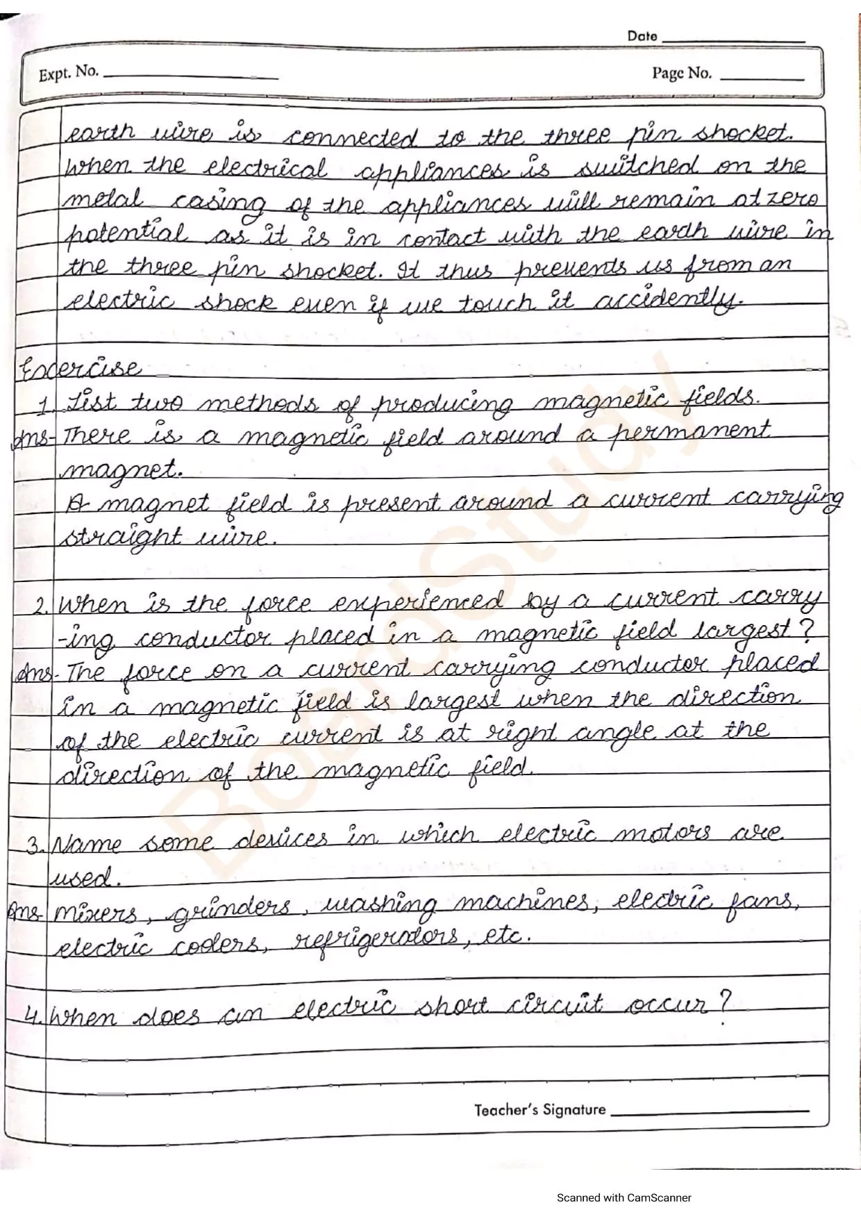 Magnetic effect of electric current notes 020