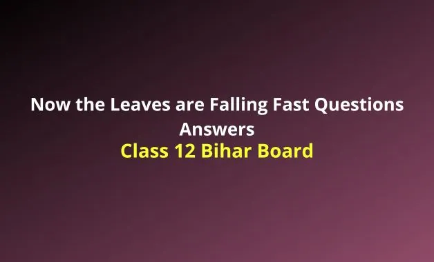 Now the Leaves are Falling Fast