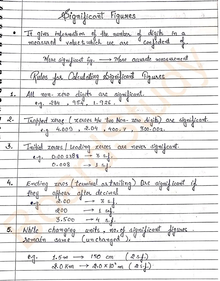 Units and measurements notes 009