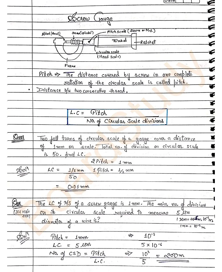 Units and measurements notes 020