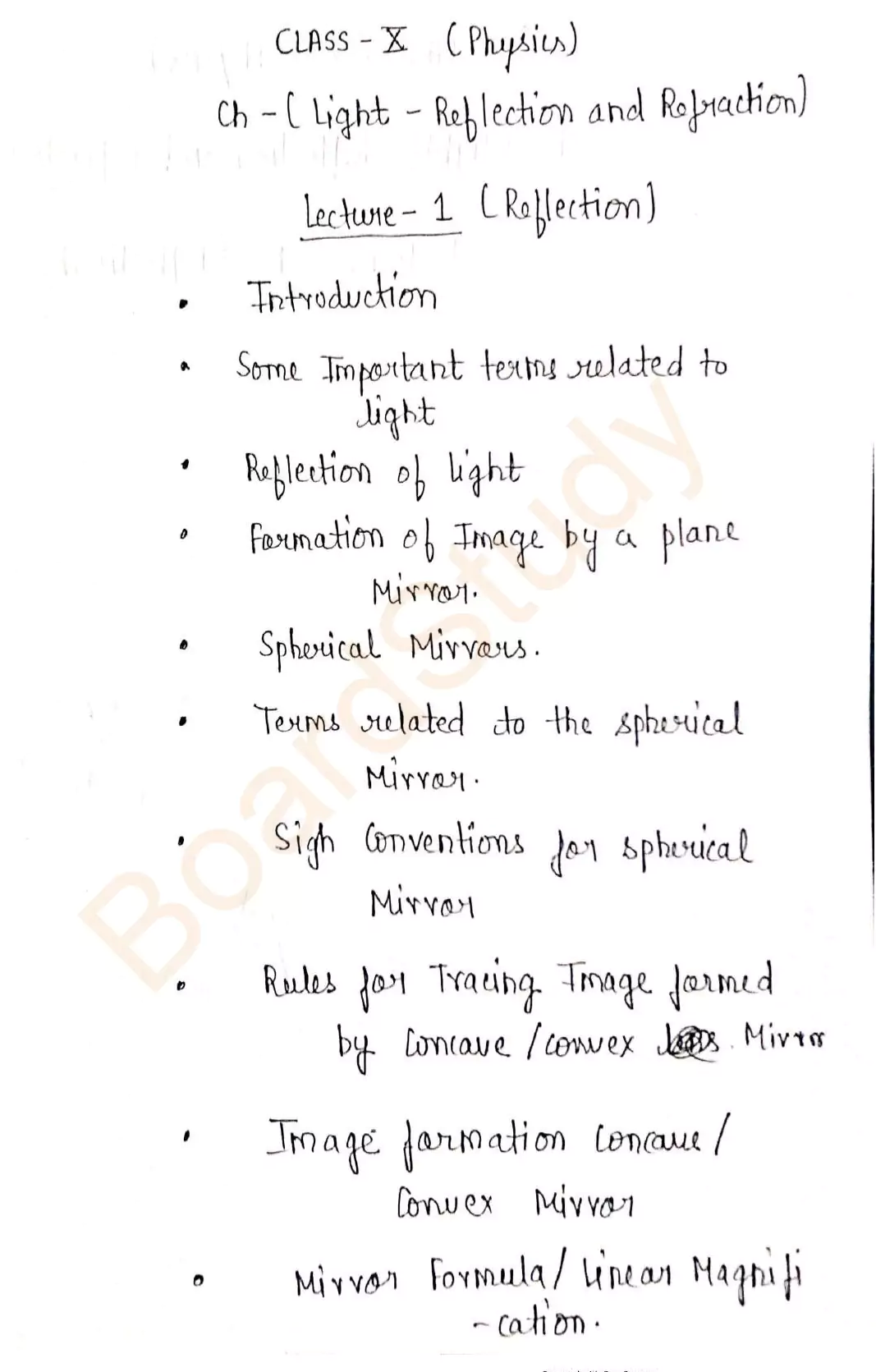 light reflection and refraction notes 001