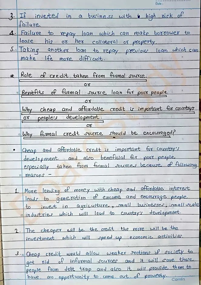 Money & Credit Notes page 0011
