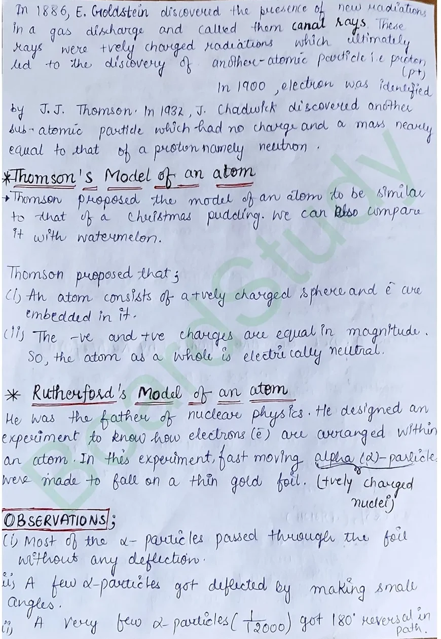 Handwritten Notes of The structure of an atom (1)_2