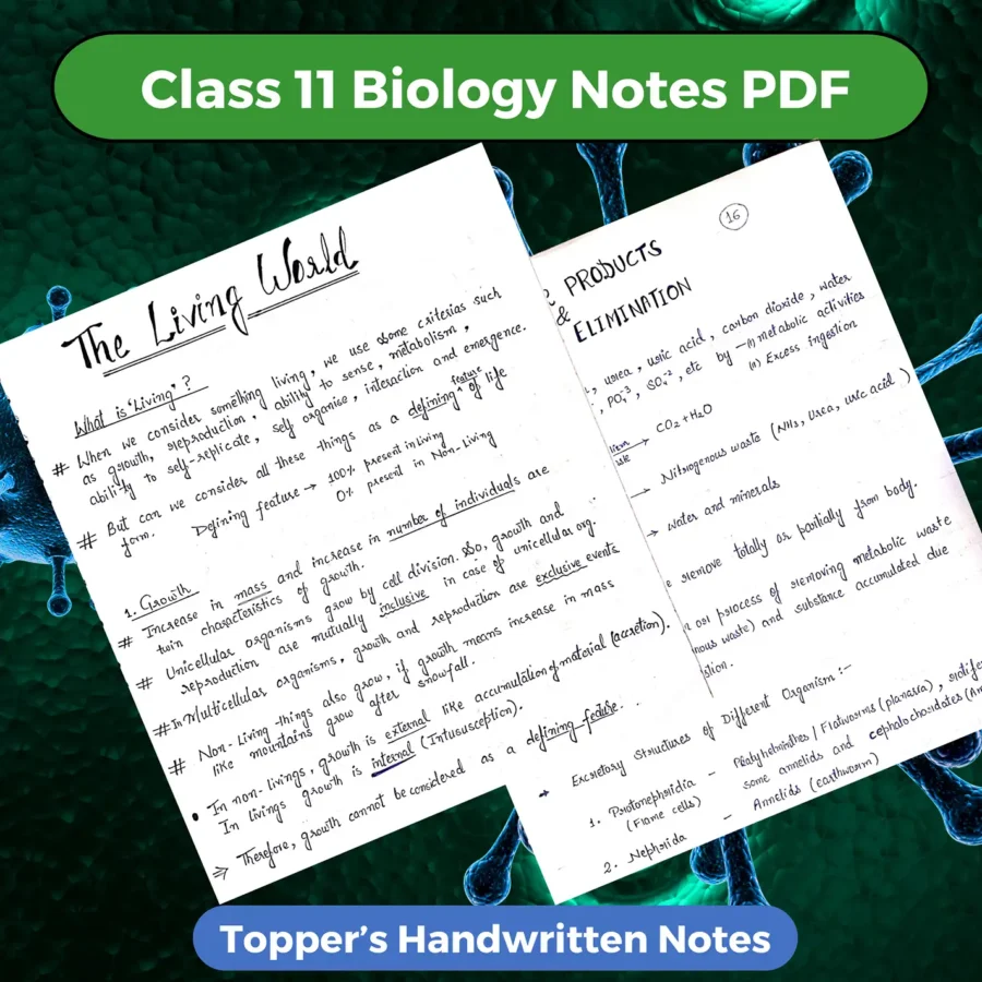 Class 11 Biology Notes PDF Download 2025-2026 (Topper's Handwritten Notes)