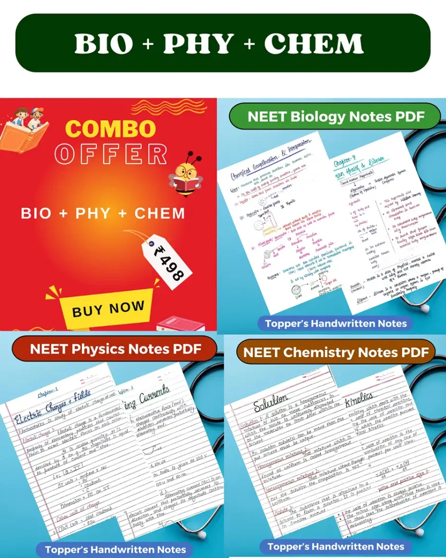 NEET Biology + Physics + Chemistry Handwritten Notes PDF Download (Topper's Handwritten Notes)