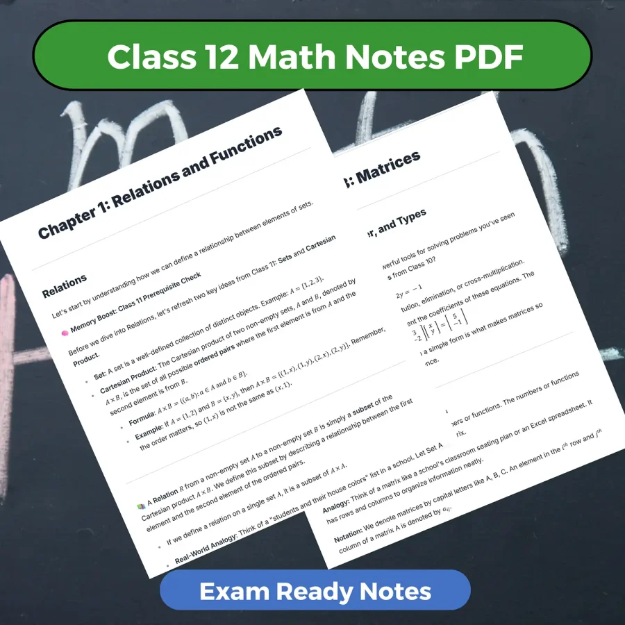 Class 12 Math Notes PDF Download 2025-2026 (Digital Handwritten Notes)