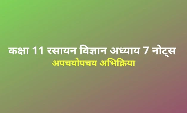 class 11 chemistry chapter 7 notes in hindi