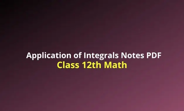 Application of Integrals
