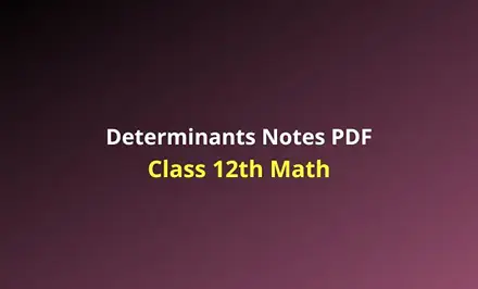 Class 12 Math Chapter 4 Determinants Notes(Handwritten Notes ...