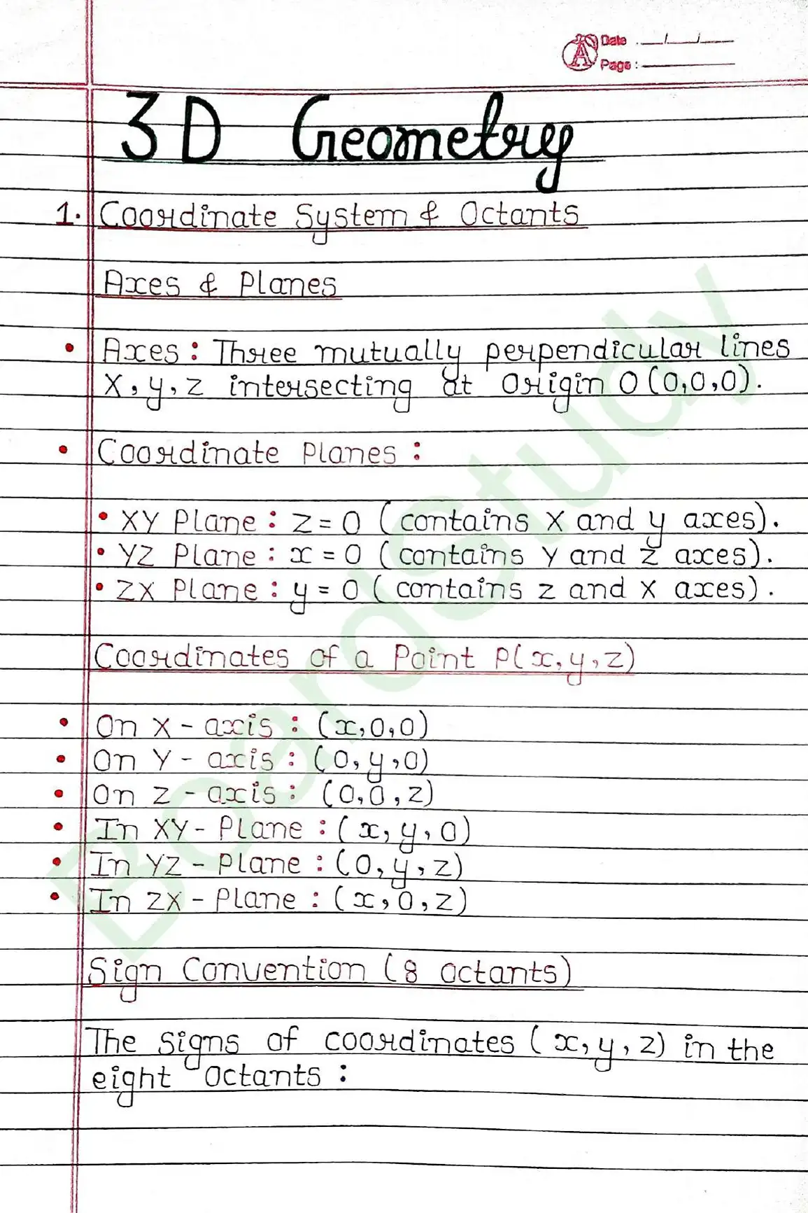 3D Geometry class 11 chapter 11 page 0001