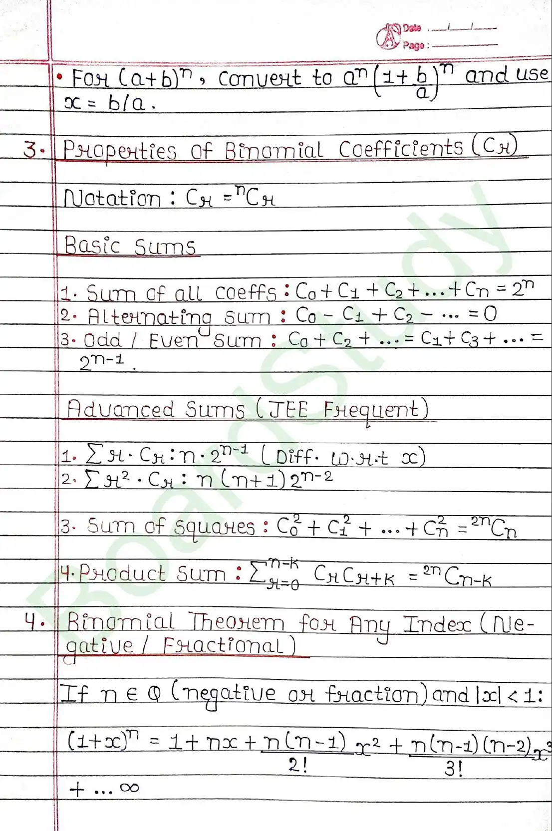 Binomial Theorem class 11 chapter 7 page 0003