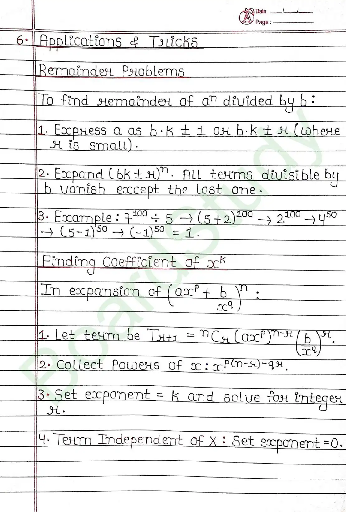 Binomial Theorem class 11 chapter 7 page 0005