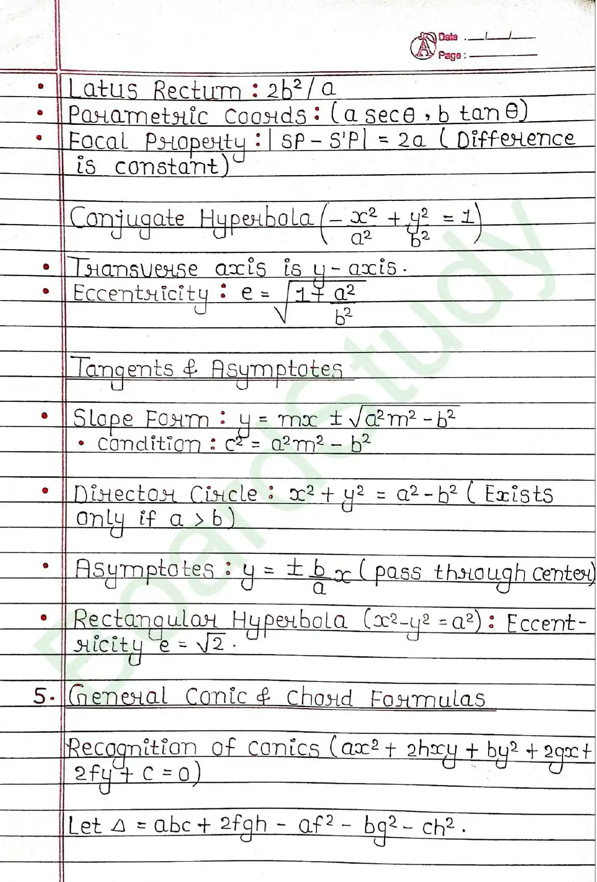 Conic Sections class 11 chapter 10 page 0005