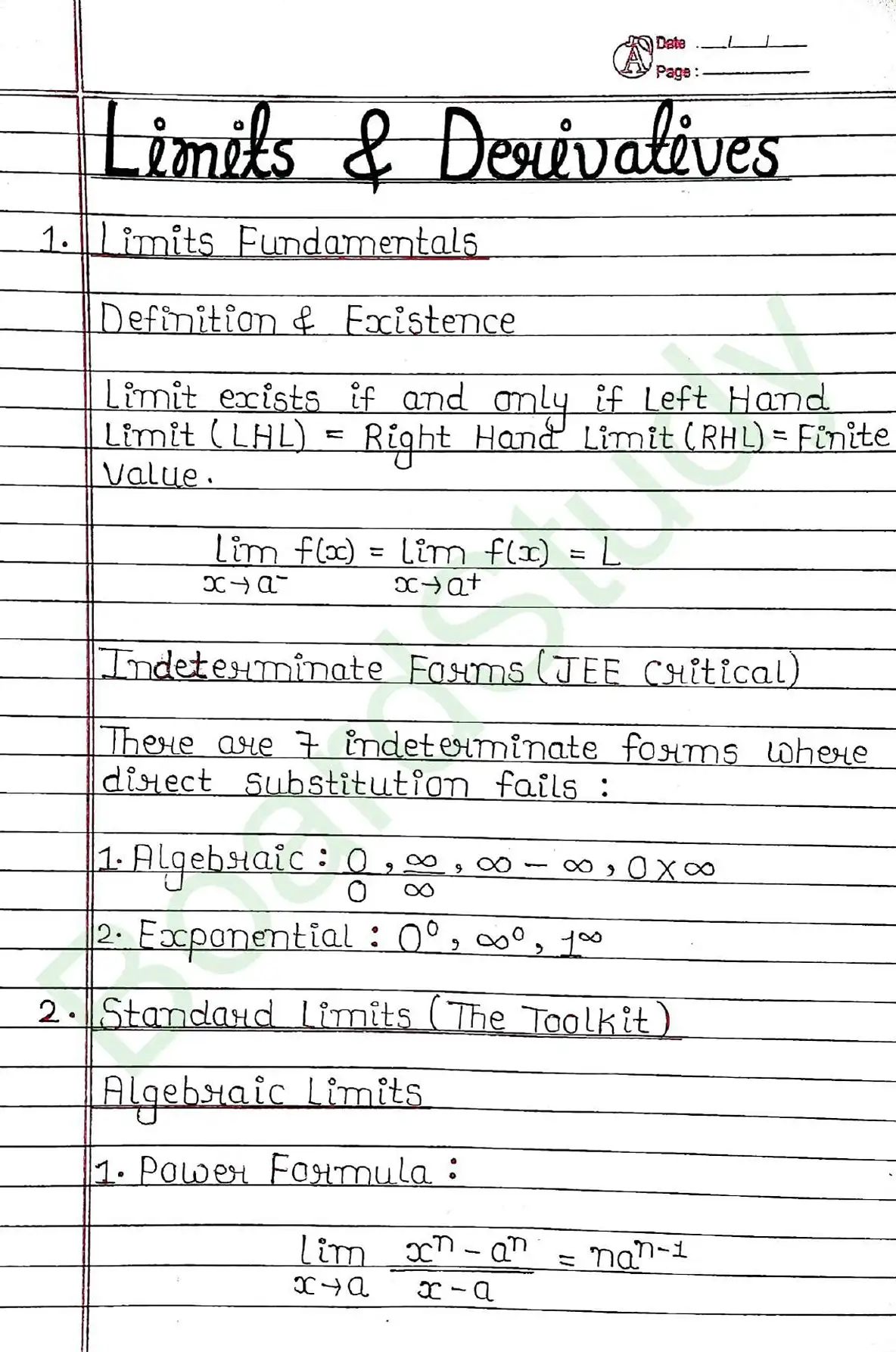 Limits and Derivatives class 11 chapter 12 page 0001