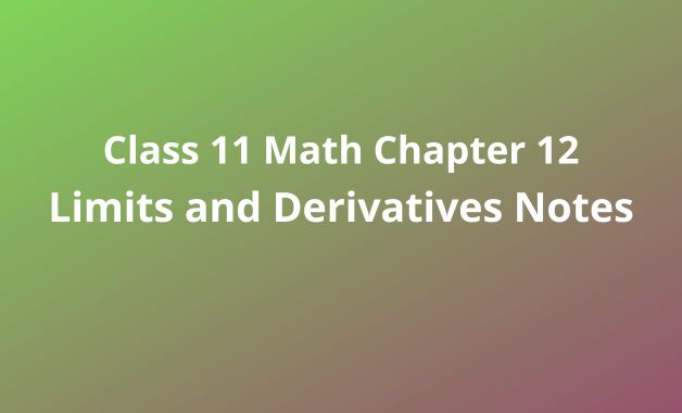Limits and Derivatives