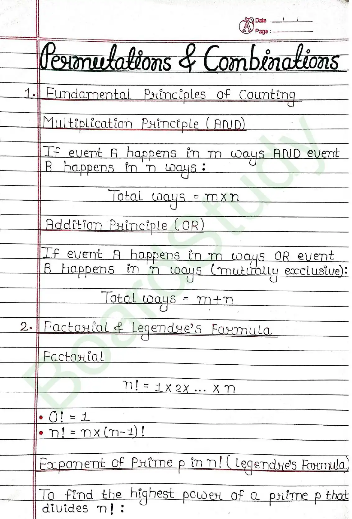 Permutations and Combinations class 11 chapter 6 page 0001