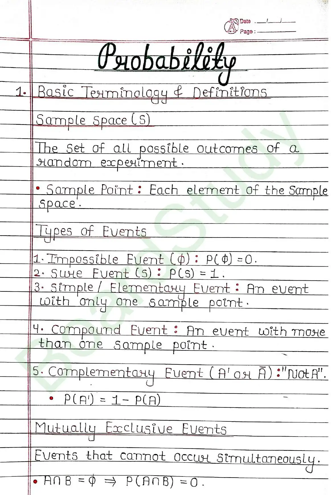Probability class 11 chapter 14 page 0001