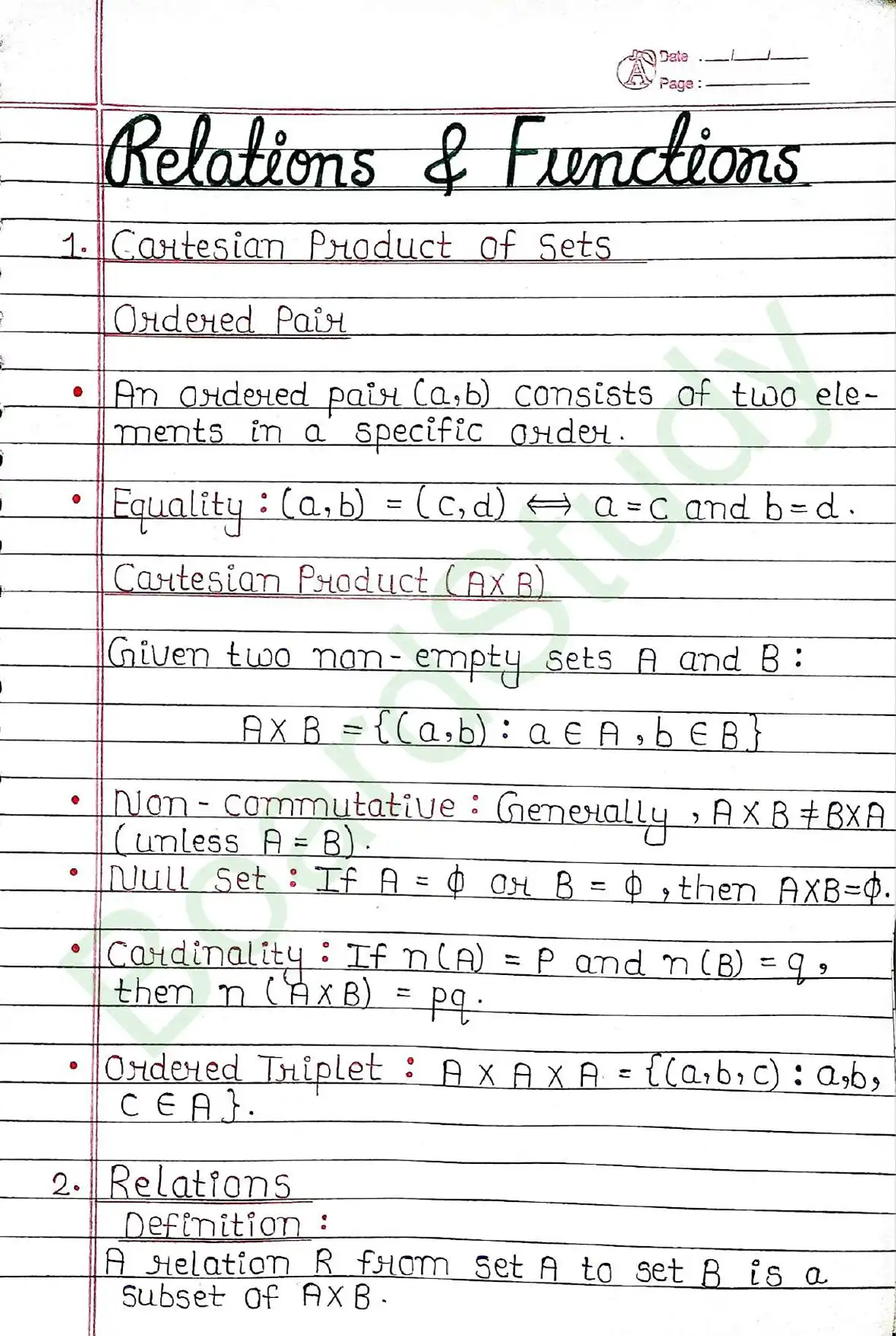 Relations and Functions page 0001