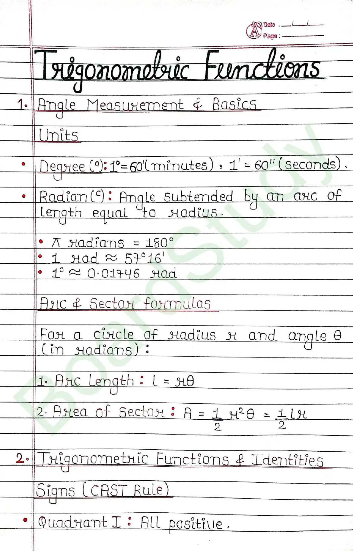 Trigonometric Functions class 11 chapter 3 page 0001