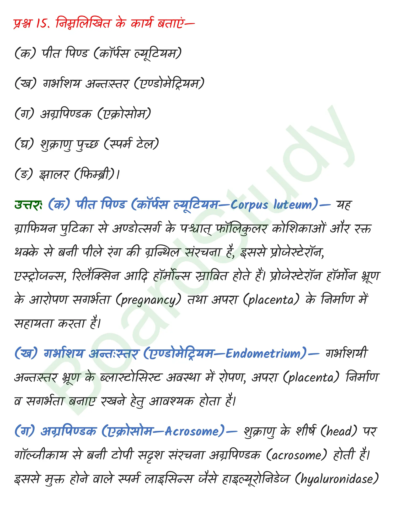 class 12 biology Human Reproduction solution in hindi page 0014
