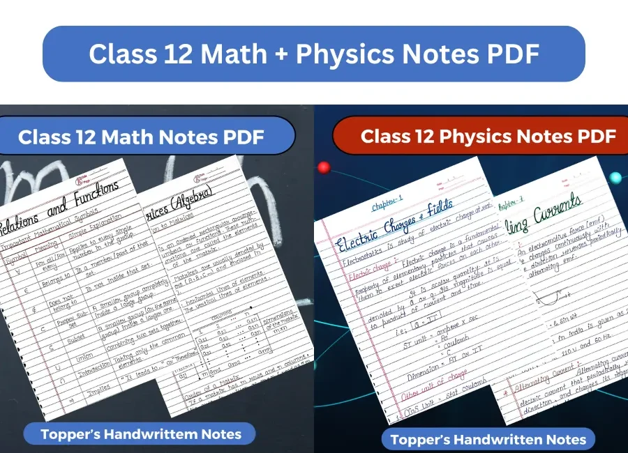 class 12 math and physics chemistry notes pdf