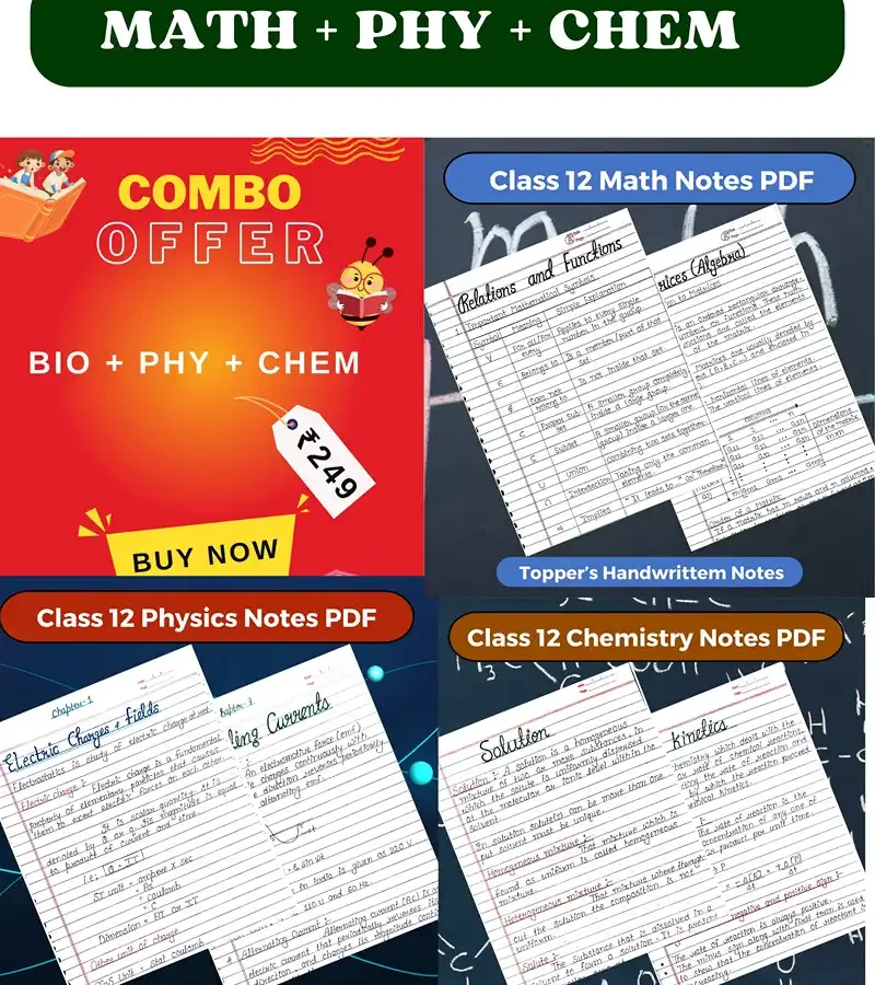 Class 12 Math + Physics + Chemistry Notes PDF Download 2025-2026 (Handwritten Notes) (Copy)
