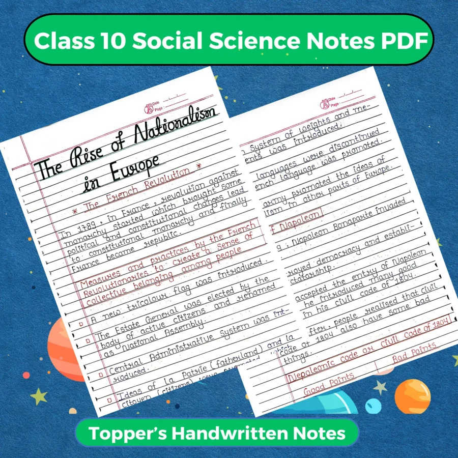 Class 10 Social Science Notes PDF Download 2026-2027 (Topper's Handwritten Notes)