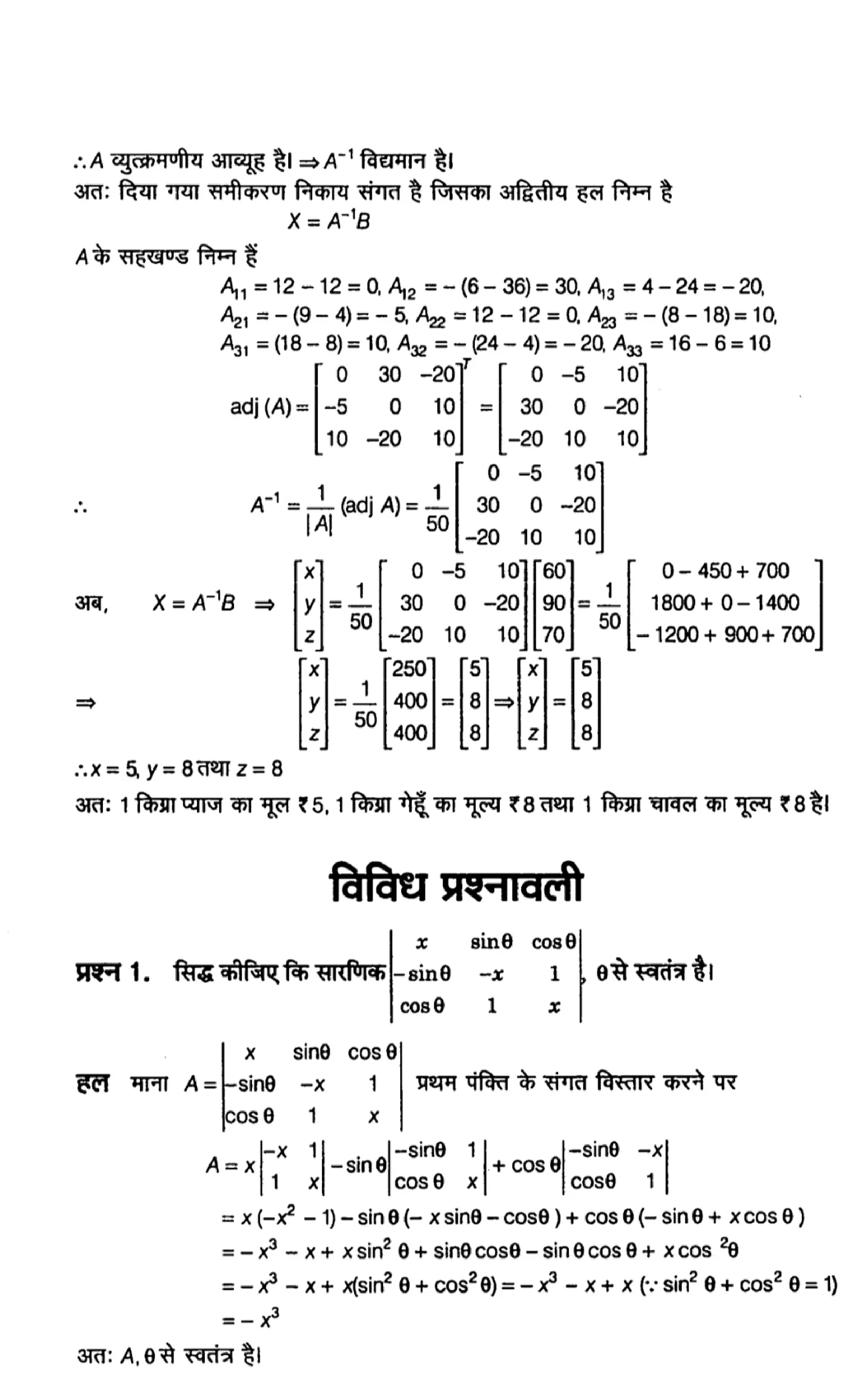 Class 12th maths determinants solutions in hindi page 0042