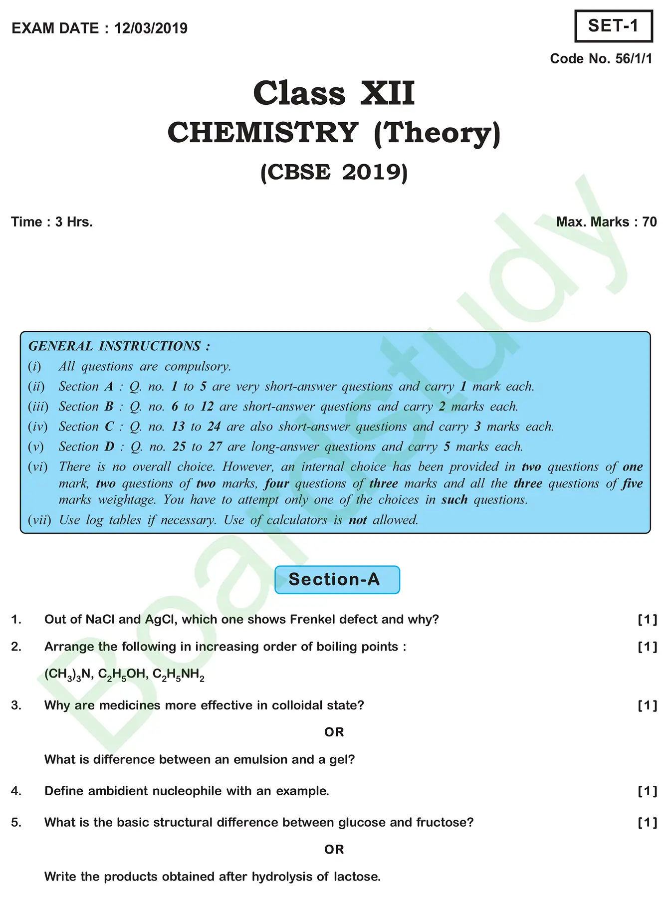 CHemistry PYQ 2019. page 0001