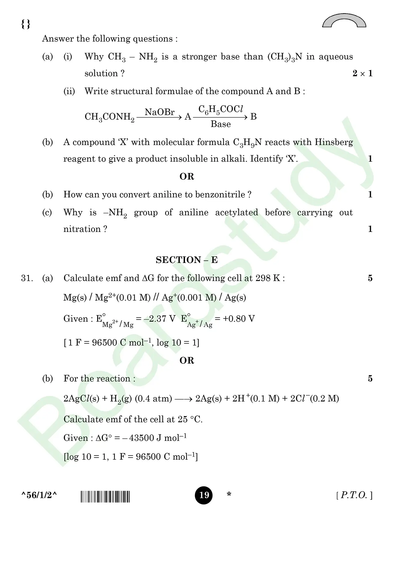 CHemistry PYQ 2025. 1 page 0019