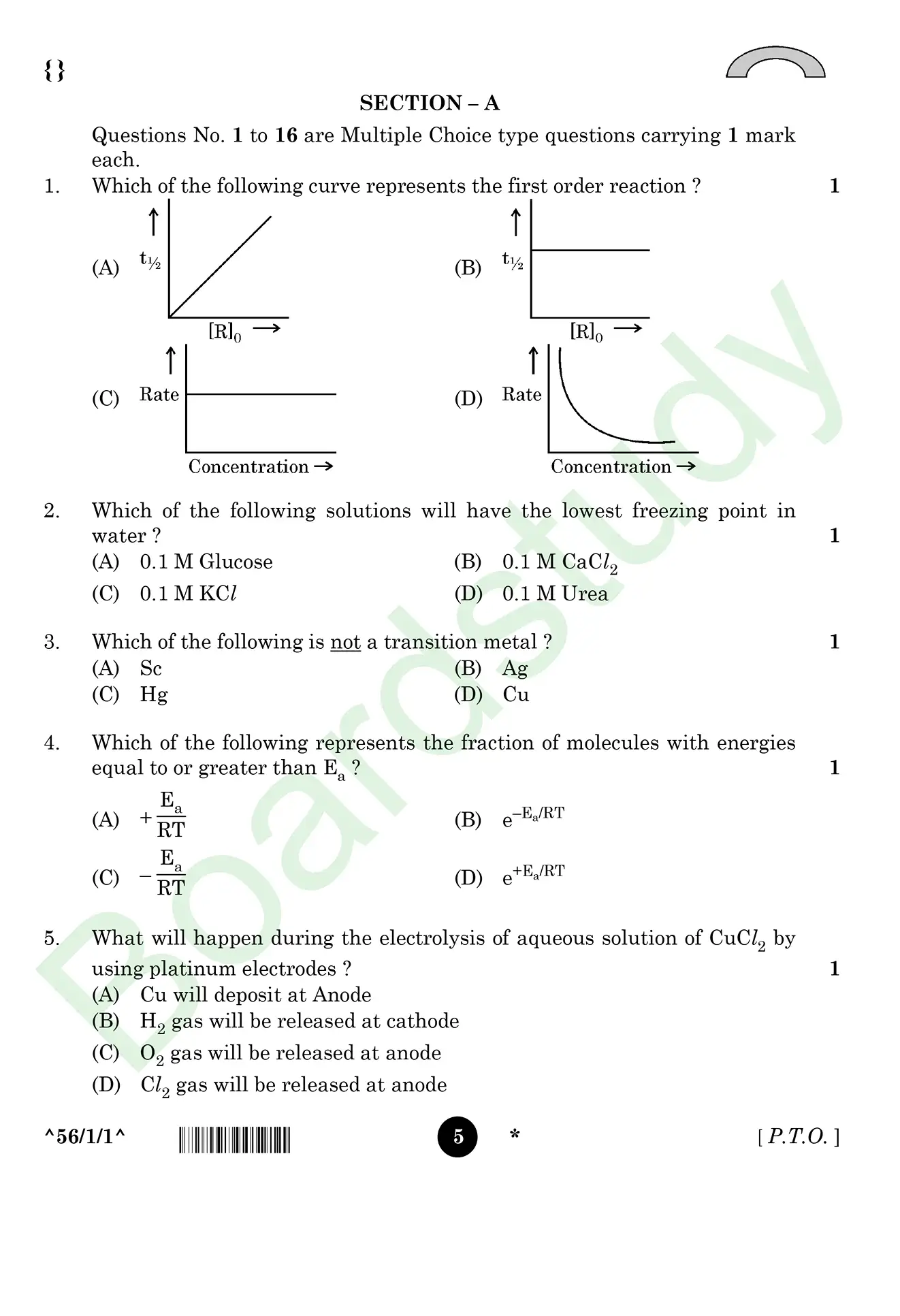 CHemistry PYQ 2026 . page 0005