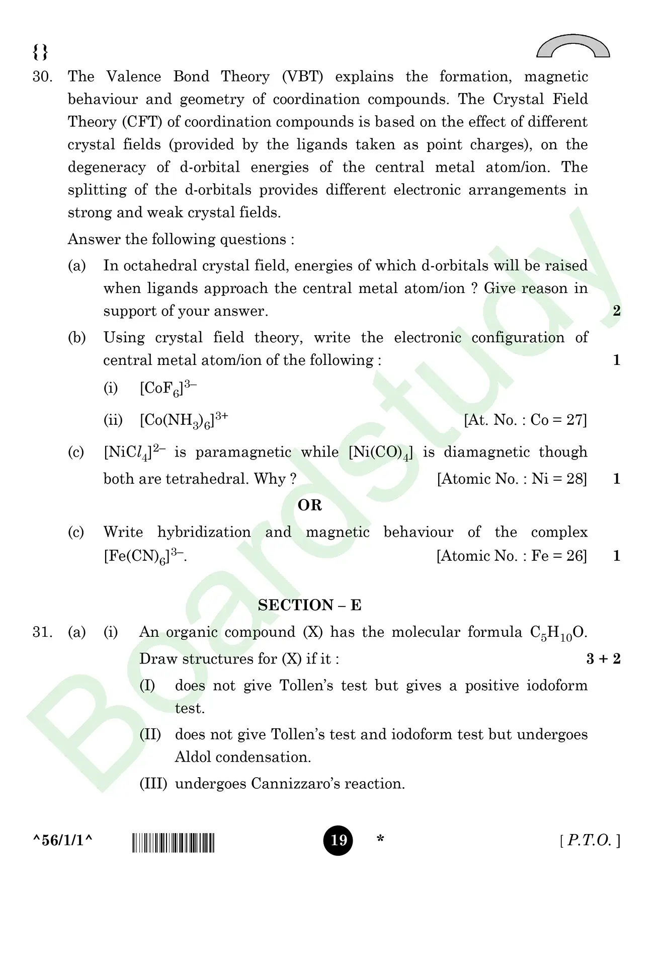CHemistry PYQ 2026 . page 0019