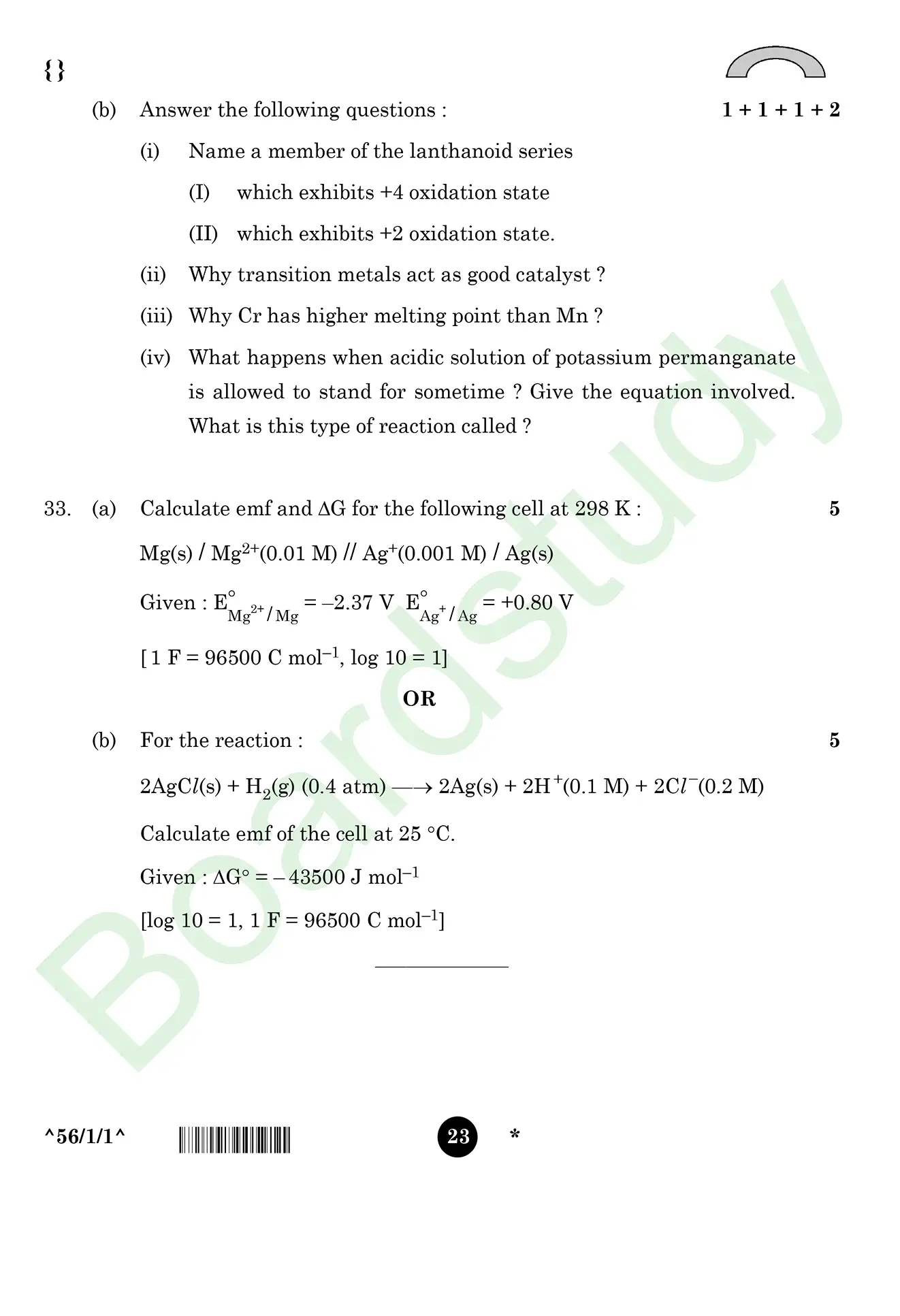 CHemistry PYQ 2026 . page 0023