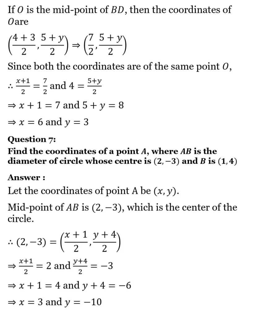 class 10th maths Coordinate Geometrychapter 7 solution18