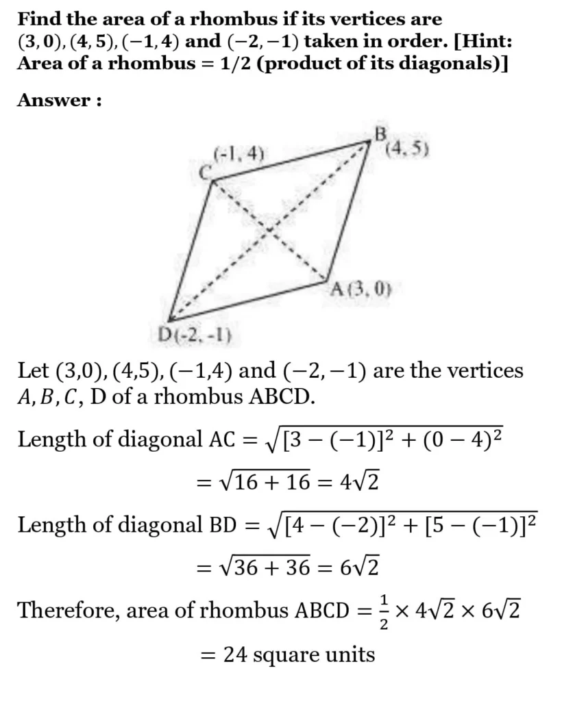 class 10th maths Coordinate Geometrychapter 7 solution21