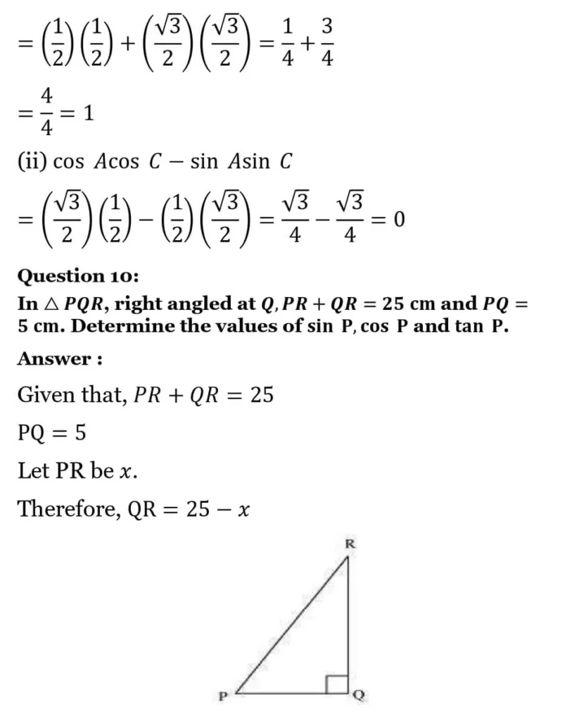 class 10th maths Introduction to Trigonometry chapter 8 solution18