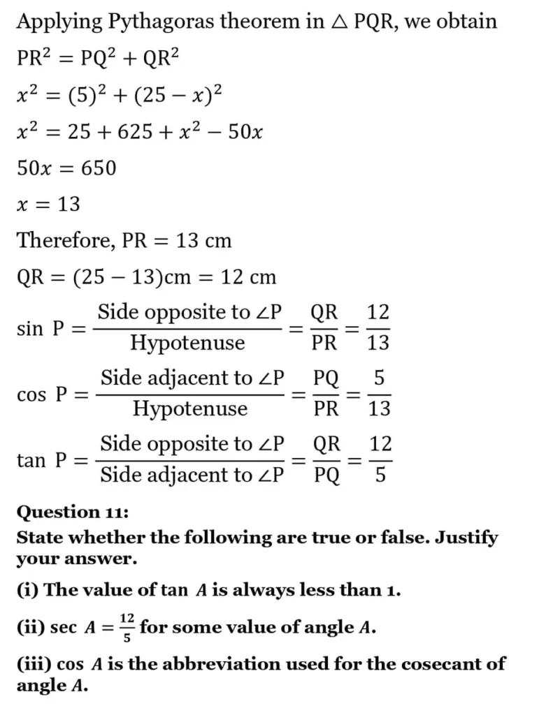 class 10th maths Introduction to Trigonometry chapter 8 solution19