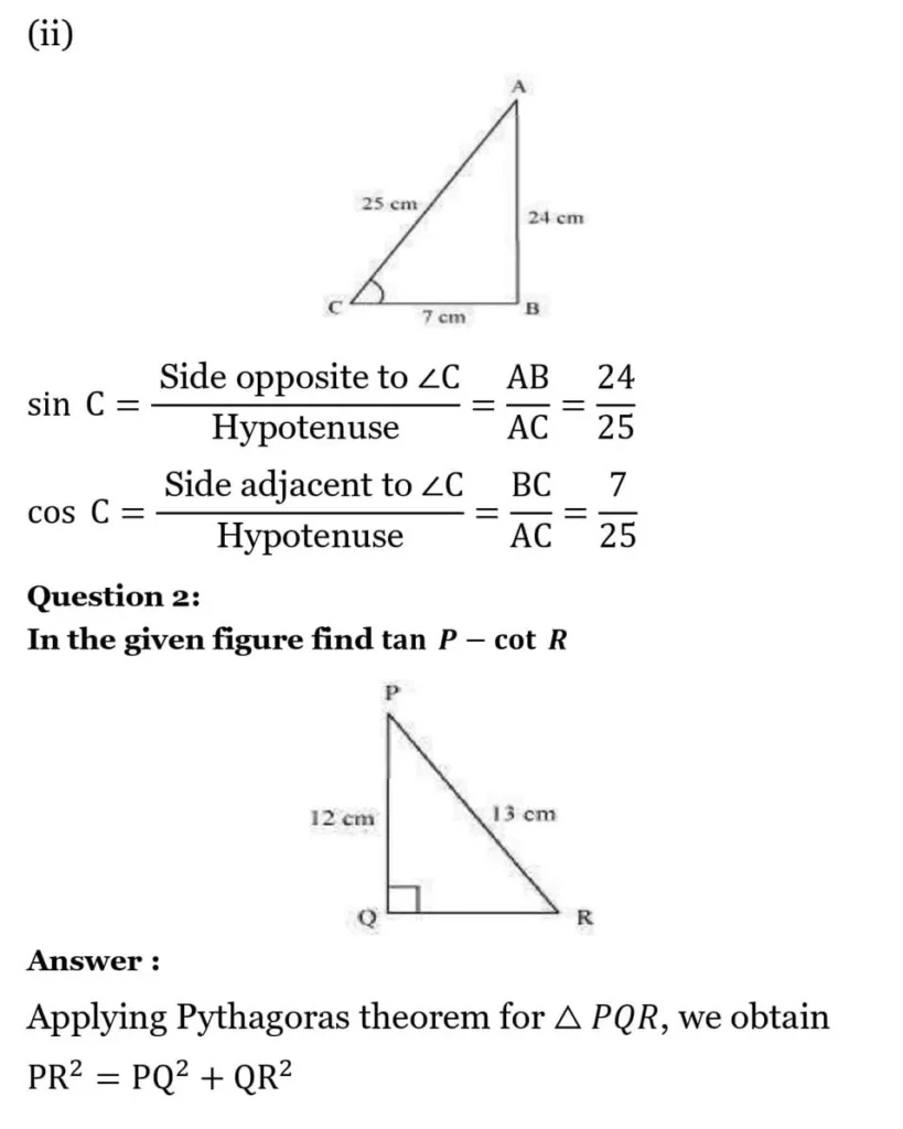 class 10th maths Introduction to Trigonometry chapter 8 solution2