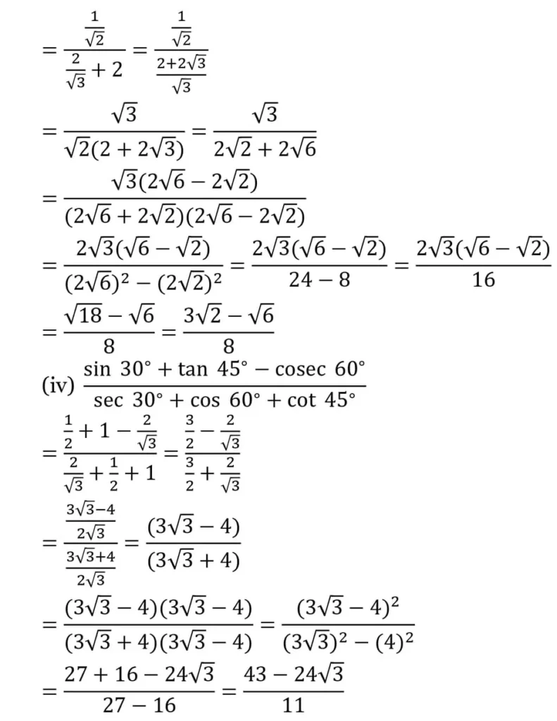 class 10th maths Introduction to Trigonometry chapter 8 solution26 1