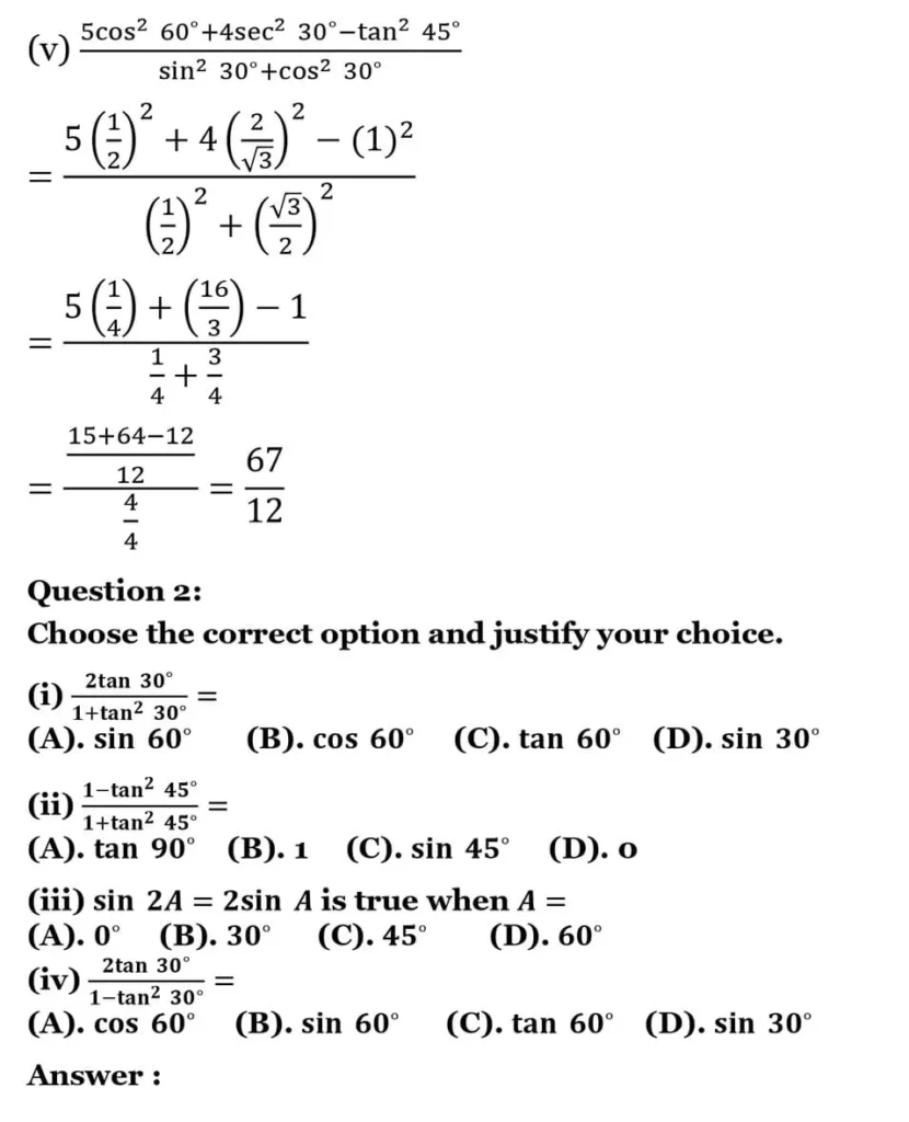 class 10th maths Introduction to Trigonometry chapter 8 solution27