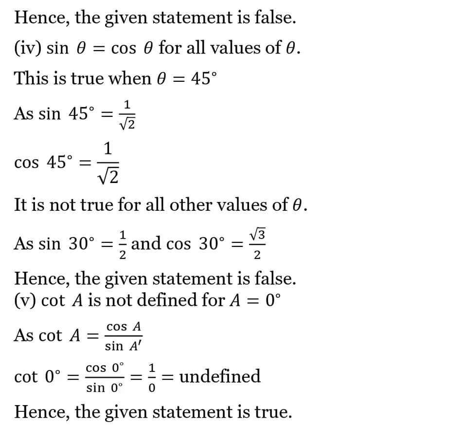 class 10th maths Introduction to Trigonometry chapter 8 solution32