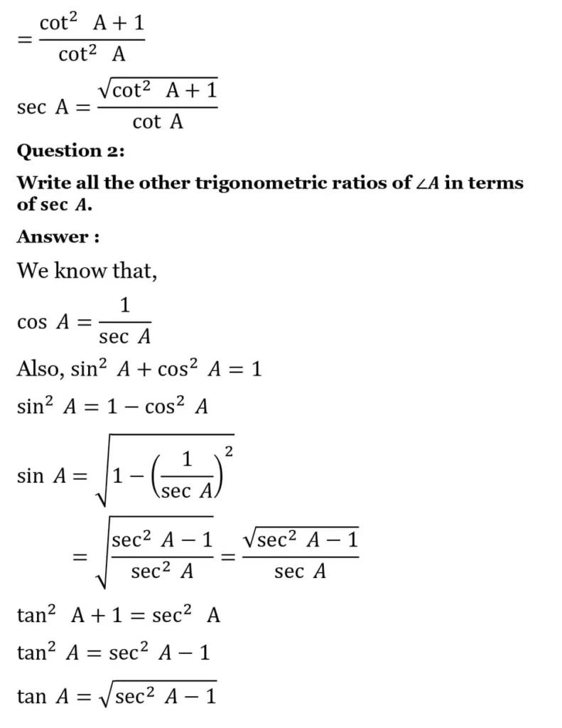 class 10th maths Introduction to Trigonometry chapter 8 solution34