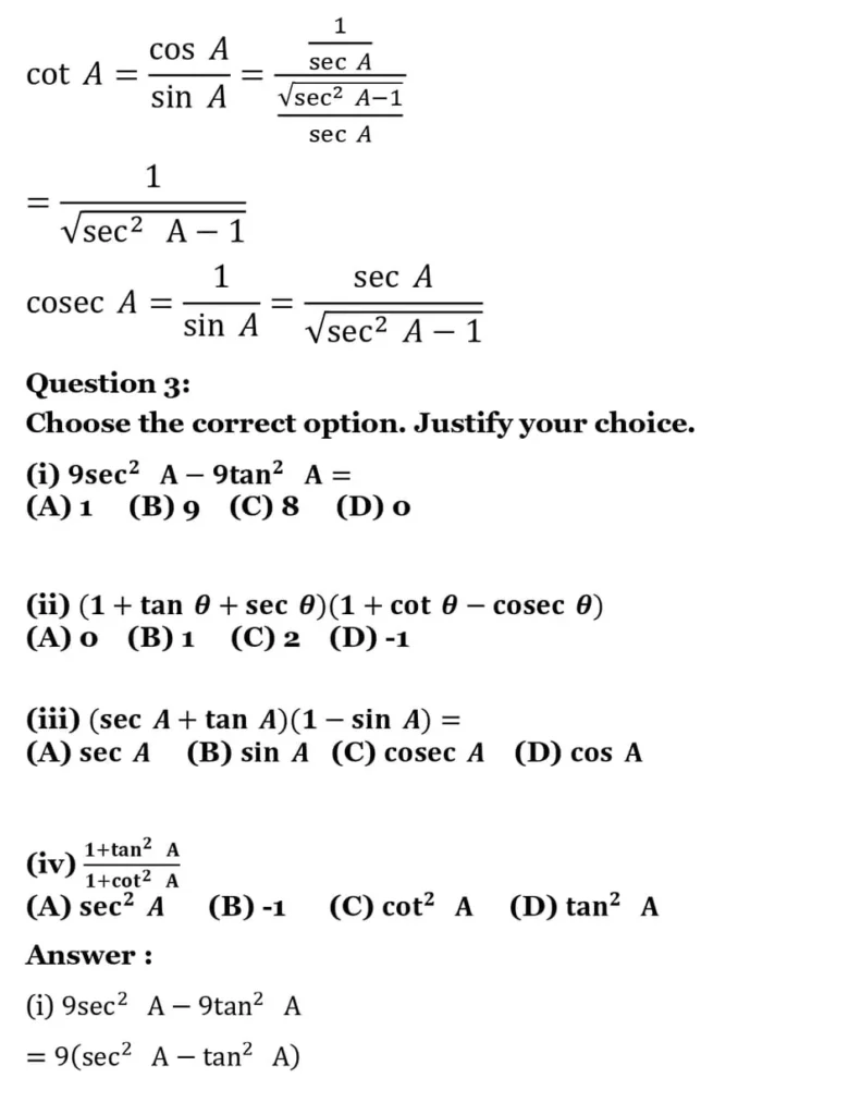 class 10th maths Introduction to Trigonometry chapter 8 solution35
