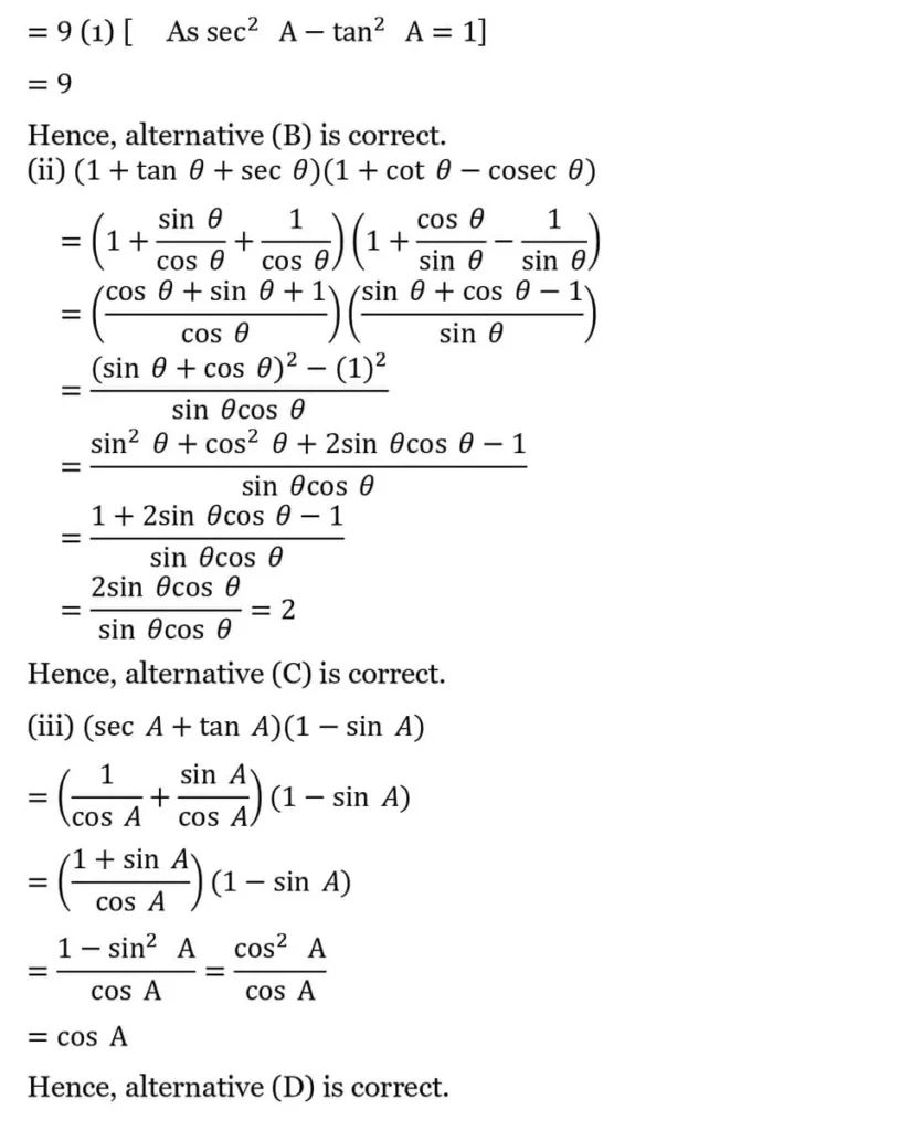 class 10th maths Introduction to Trigonometry chapter 8 solution36