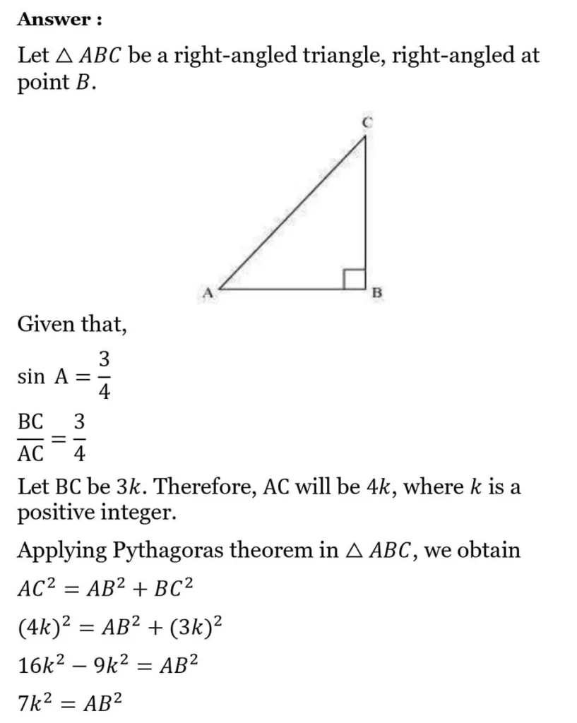 class 10th maths Introduction to Trigonometry chapter 8 solution4
