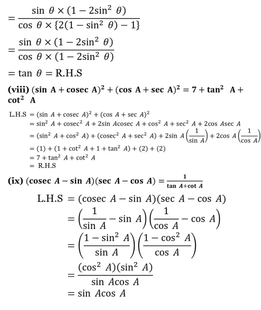 class 10th maths Introduction to Trigonometry chapter 8 solution42