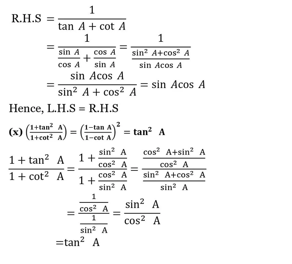class 10th maths Introduction to Trigonometry chapter 8 solution43